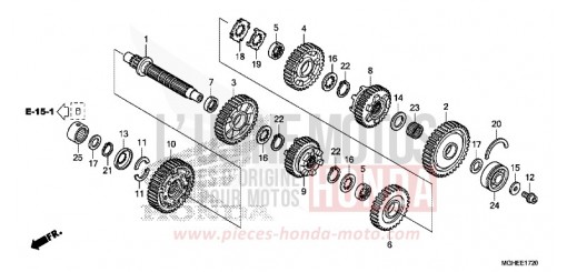BOITE DE VITESSES (VFR1200XD/XDA/XDL/XDS) (ARBRE INTERMEDIAIRE) VFR1200XDE de 2014